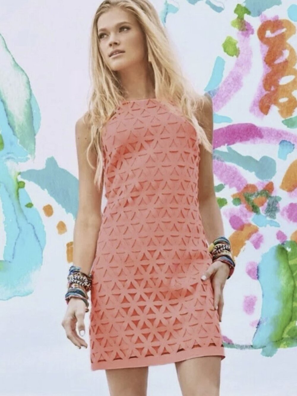 Lilly Pulitzer Bright Pink Cutout Shift Dress